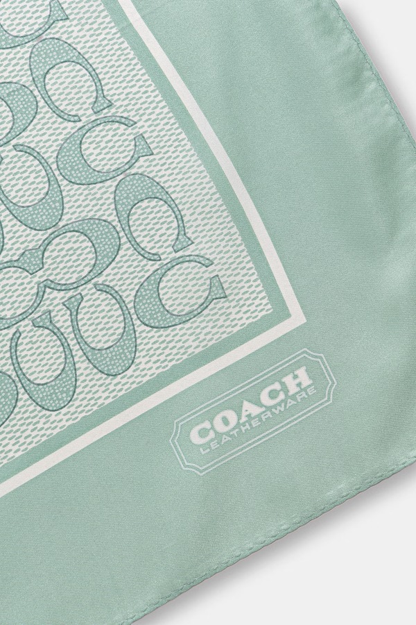 Хустка жіноча шовкова Coach колір бірюзовий