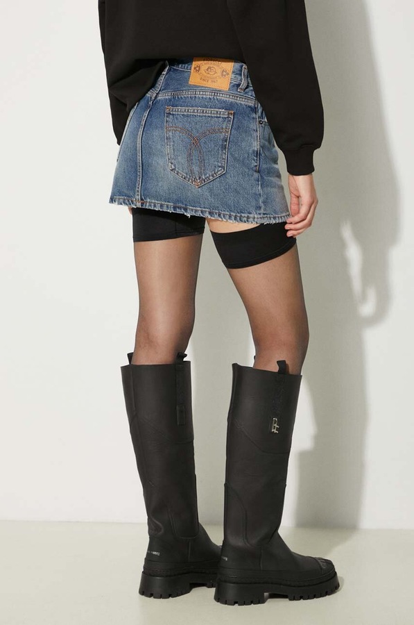 Джинсовая юбка Fiorucci Mid Blue Denim Mini Skirt фото 2