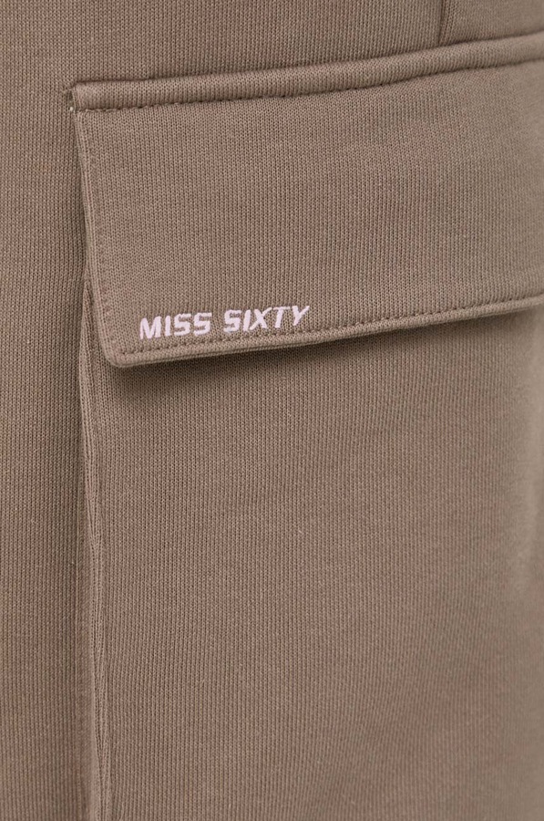 Бавовняні спортивні штани Miss Sixty колір коричневий фото 4
