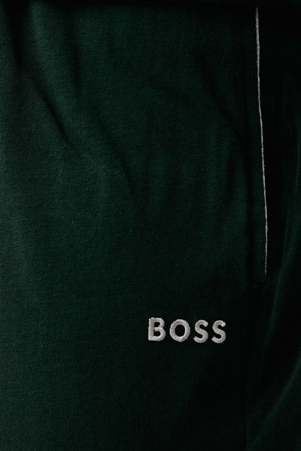 Штани loungwear чоловічі бавовняні з еластаном BOSS Mix&Match Pants колір зелений фото 4