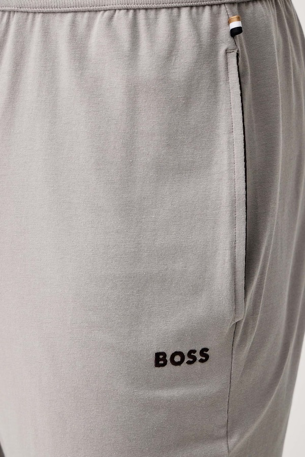 Штани loungwear чоловічі бавовняні з еластаном BOSS Mix&Match Pants колір коричневий фото 4