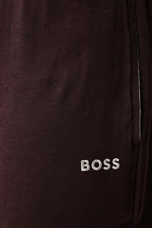 Штани loungwear чоловічі бавовняні з еластаном BOSS Mix&Match Pants колір коричневий фото 4
