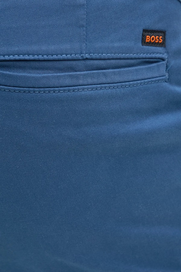 Штани chinos чоловічі бавовняні з еластаном BOSS Orange Chino_slim колір темно-синій фото 4