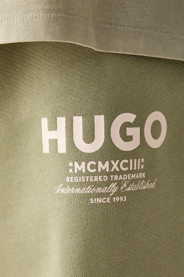 Спортивні штани чоловічі бавовняні HUGO Blue Nezez колір зелений фото 4