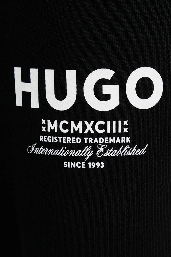 Спортивні штани чоловічі бавовняні HUGO Blue Nezez колір чорний фото 4