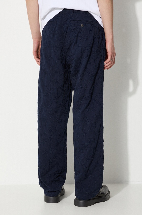 Бавовняні штани Corridor Floral Embroidered Trouser колір синій фото 2