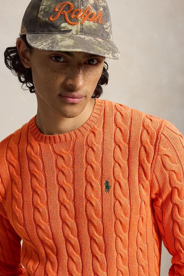 Светр чоловічий бавовняний Polo Ralph Lauren колір помаранчевий фото 4