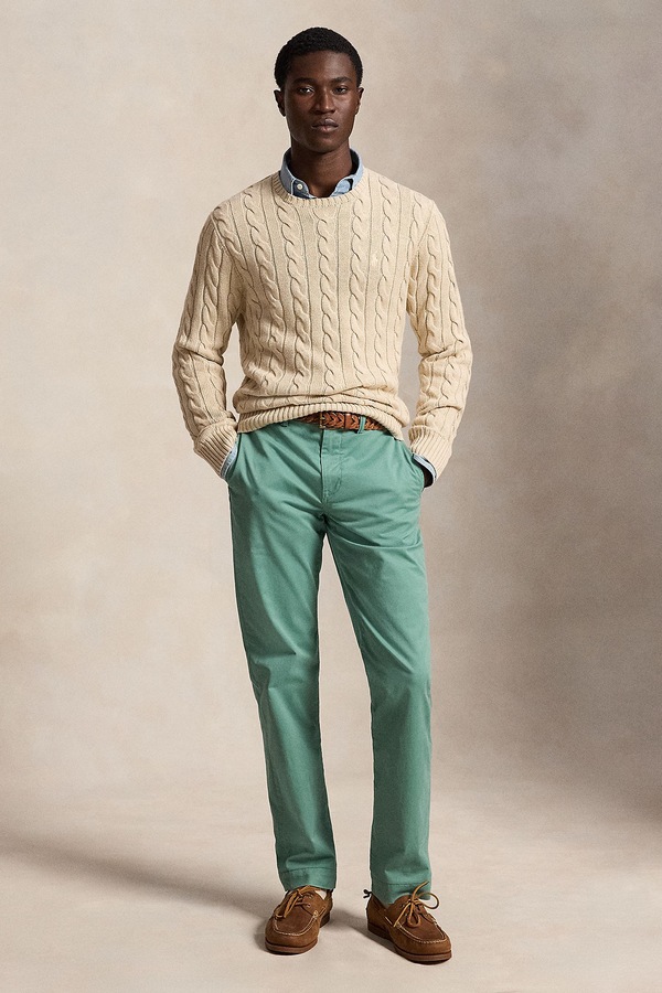 Светр чоловічий бавовняний Polo Ralph Lauren колір бежевий фото 3