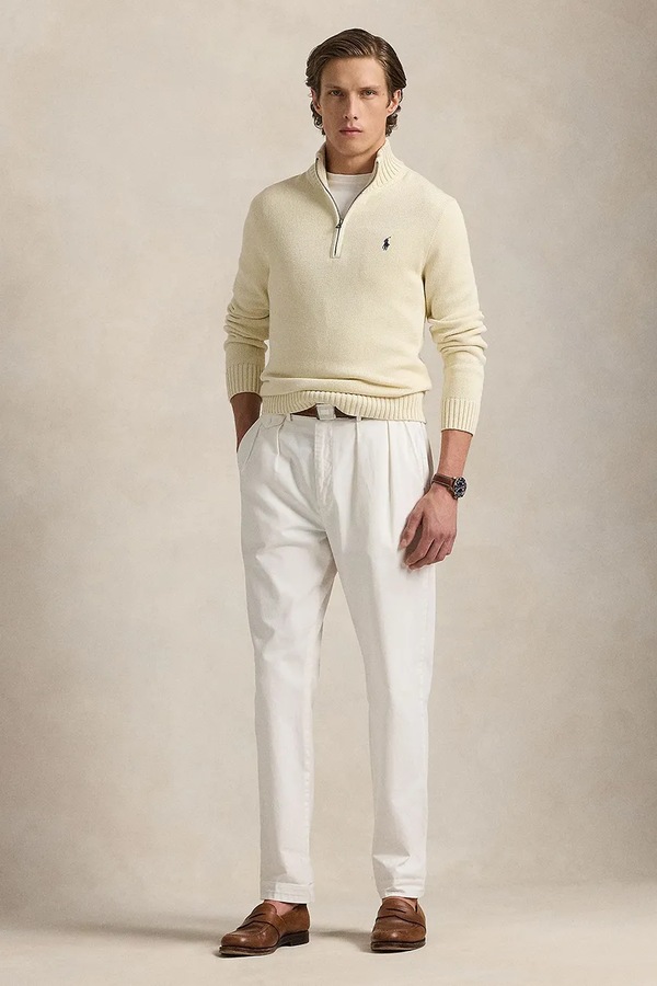 Светр чоловічий бавовняний Polo Ralph Lauren колір бежевий фото 2
