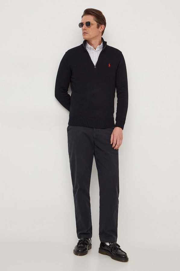 Светр чоловічий бавовняний Polo Ralph Lauren колір чорний