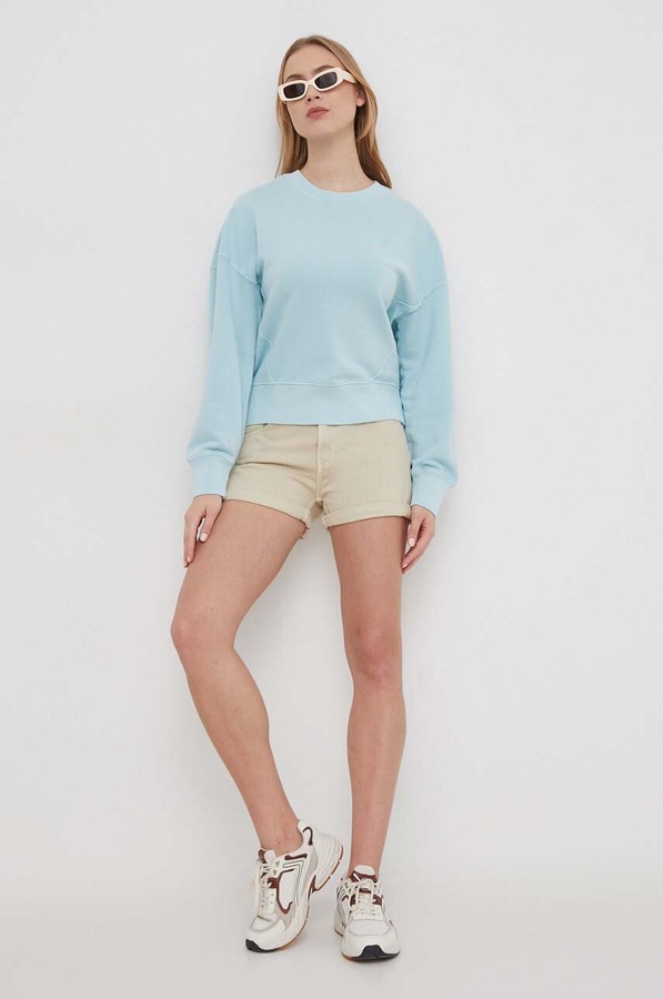 Джинсові шорти Pepe Jeans STRAIGHT SHORT HW колір бежевий фото 2