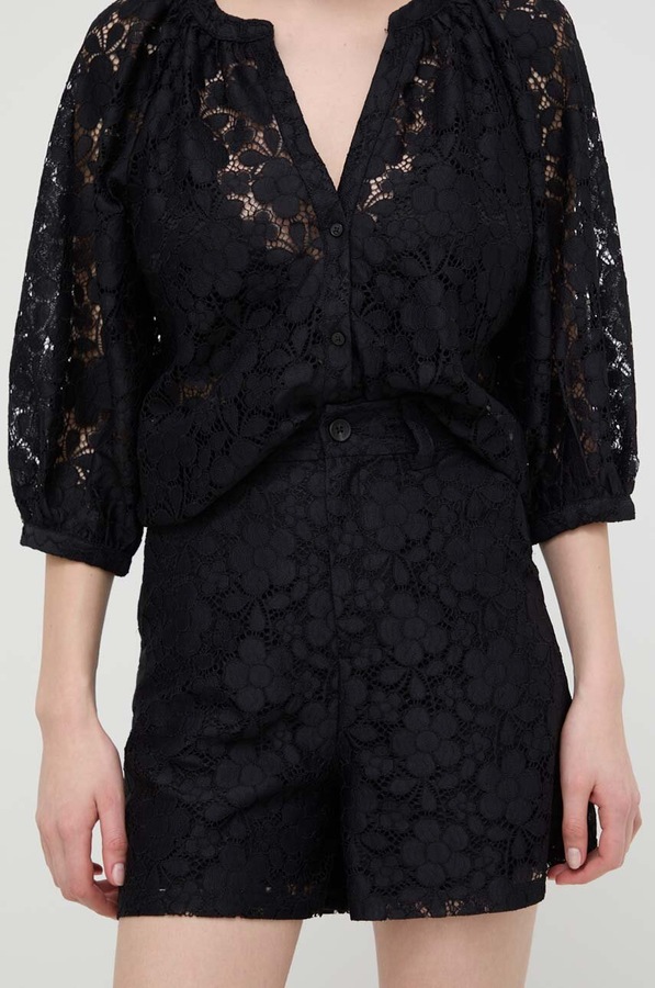Шорти Desigual LACE колір чорний