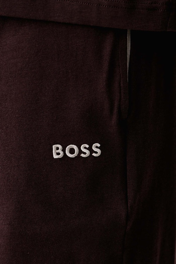 Шорти loungewear чоловічі бавовняні з еластаном BOSS Mix&Match Short CW колір коричневий фото 4