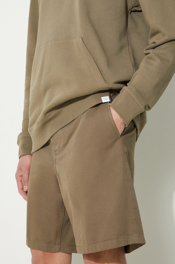 Хлопковые шорты Norse Projects Aros Regular Organic цвет зеленый