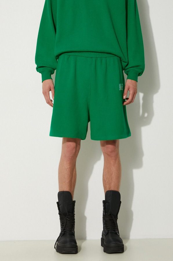 Бавовняні шорти Awake NY Awake Sweatshort колір зелений