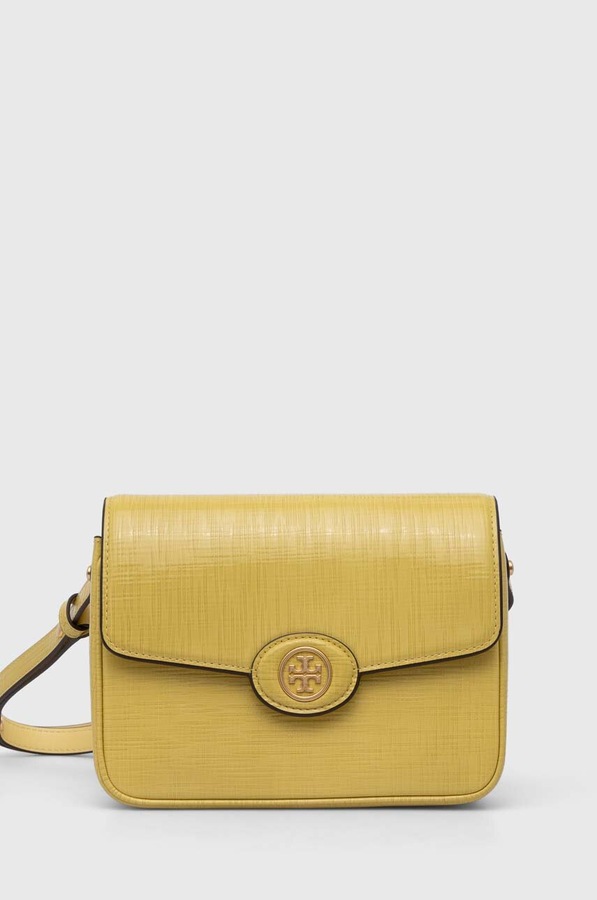Шкіряна сумочка Tory Burch колір жовтий