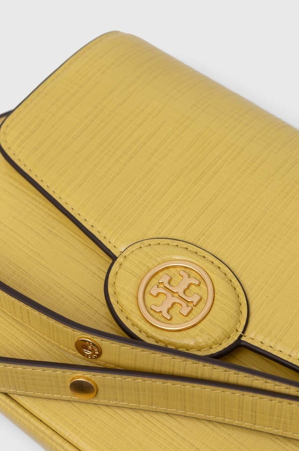 Шкіряна сумочка Tory Burch колір жовтий фото 4