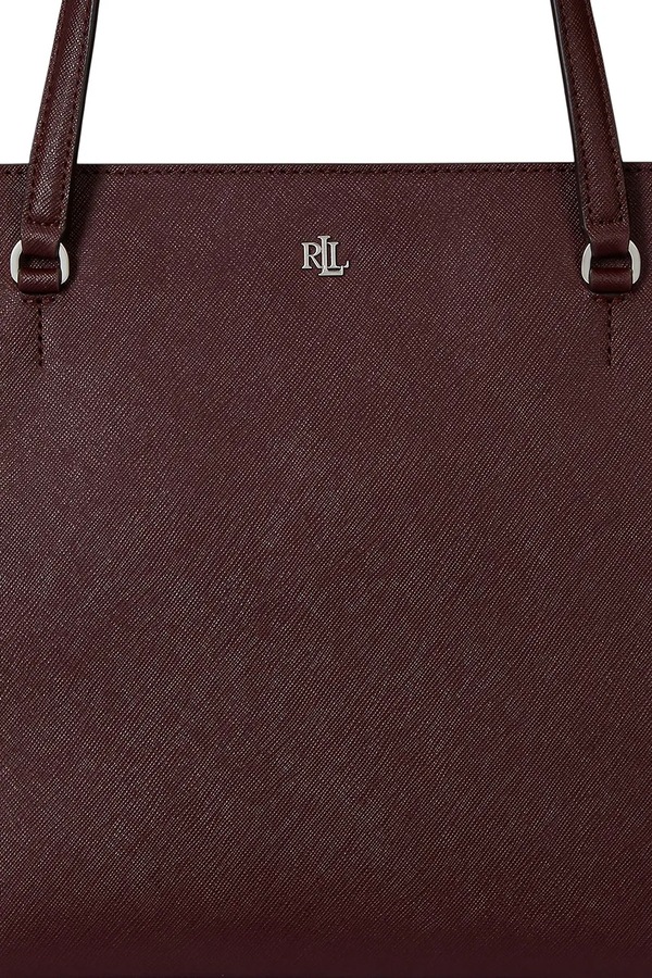 Сумка-шопер жіноча шкіряна Lauren Ralph Lauren колір бордовий фото 4