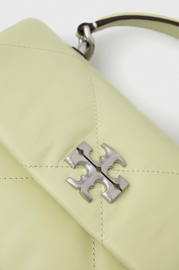 Шкіряна сумочка Tory Burch колір зелений фото 4