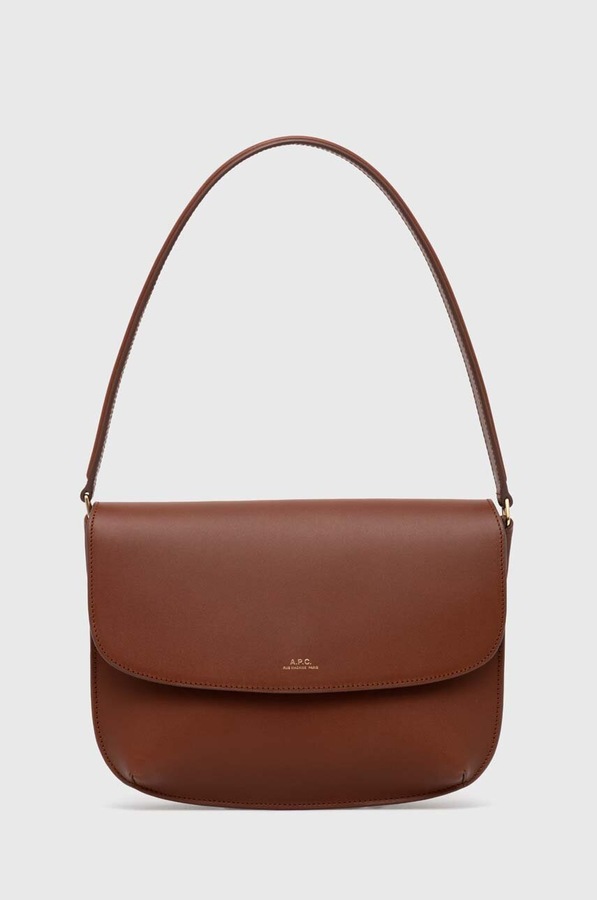 Кожаная сумочка A.P.C. sac sarah shoulder цвет коричневый