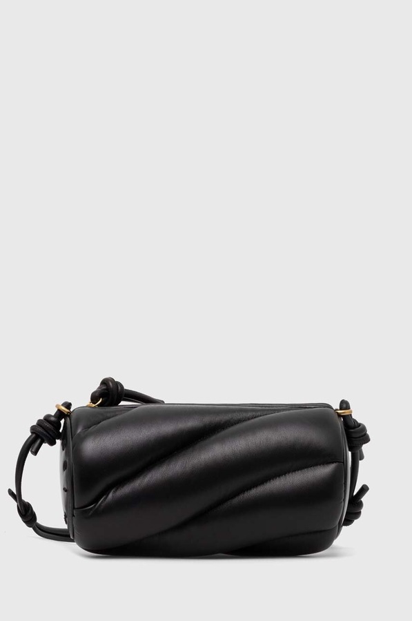 Шкіряна сумочка Fiorucci Black Leather Mella Bag колір чорний