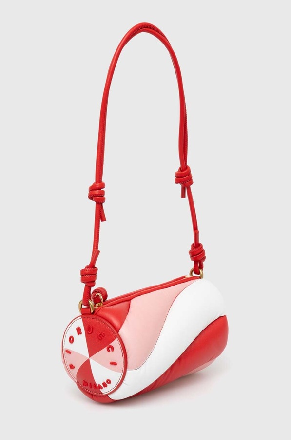 Кожаная сумочка Fiorucci Tricolor Leather Mini Mella Bag цвет красный