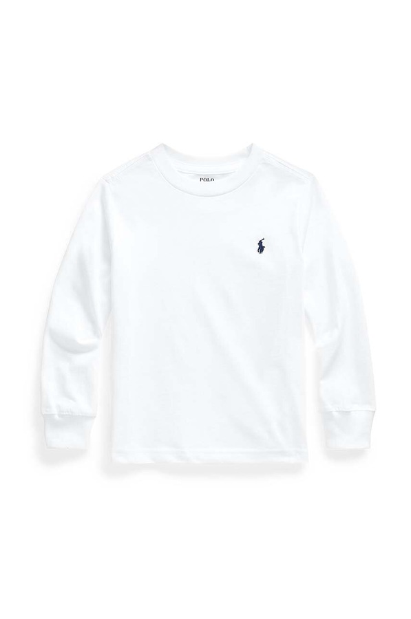 Дитячий бавовняний лонгслів Polo Ralph Lauren колір білий фото 2