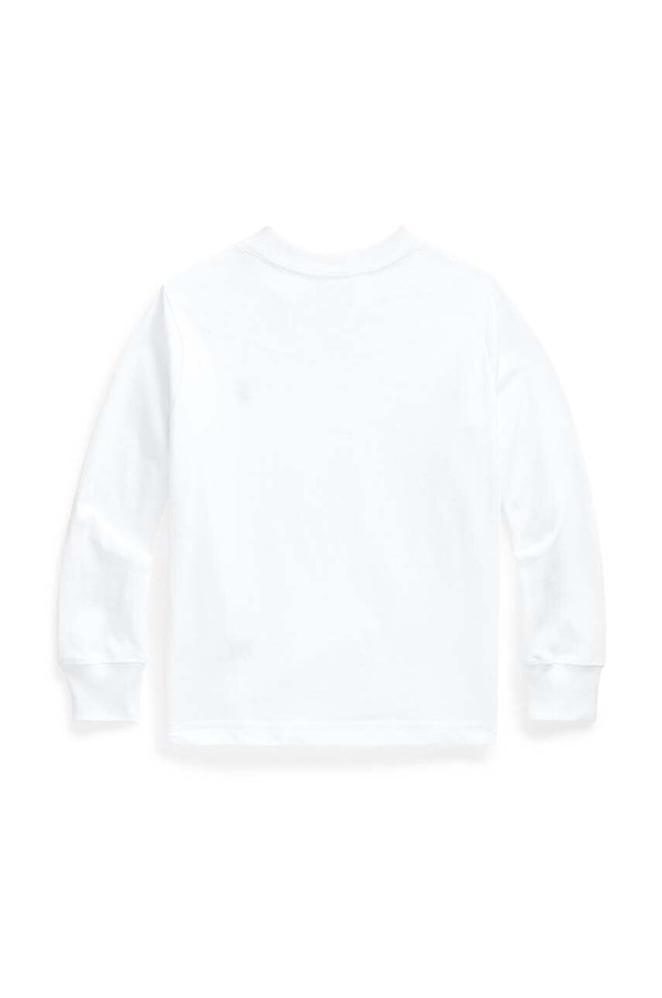 Дитячий бавовняний лонгслів Polo Ralph Lauren колір білий