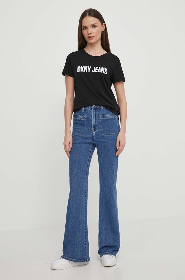 Футболка DKNY колір чорний фото 2
