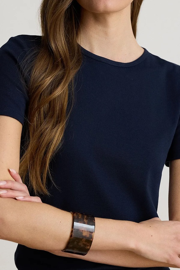 Футболка жіноча бавовняна Lauren Ralph Lauren колір темно-синій фото 4