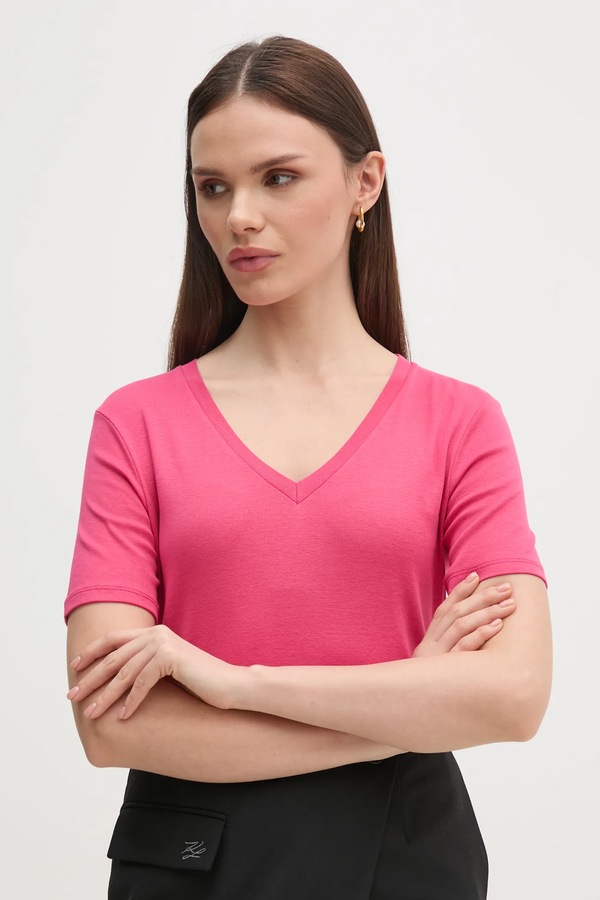 Бавовняна футболка United Colors of Benetton колір рожевий