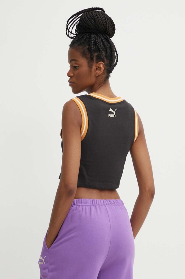 Бавовняний топ Puma Graphic колір чорний фото 3