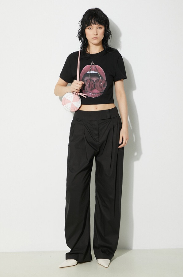 Футболка Fiorucci Mouth Print колір чорний