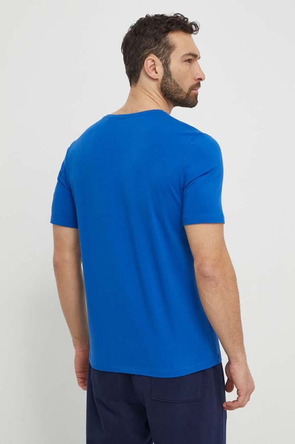 Футболка loungewear чоловіча бавовняна з еластаном BOSS Mix&Match T-Shirt R колір блакитний фото 3