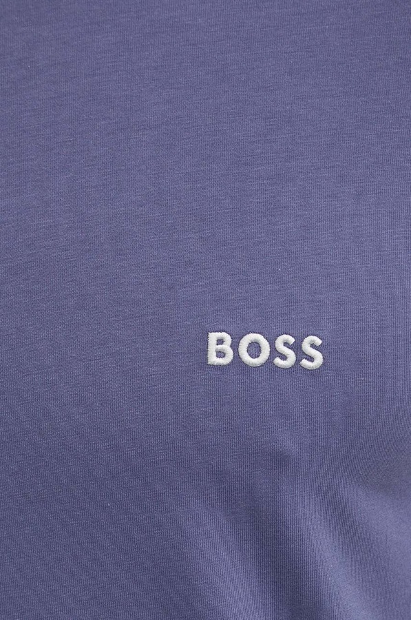 Футболка loungwear чоловіча бавовняна з еластаном BOSS Mix&Match T-Shirt R колір блакитний фото 4