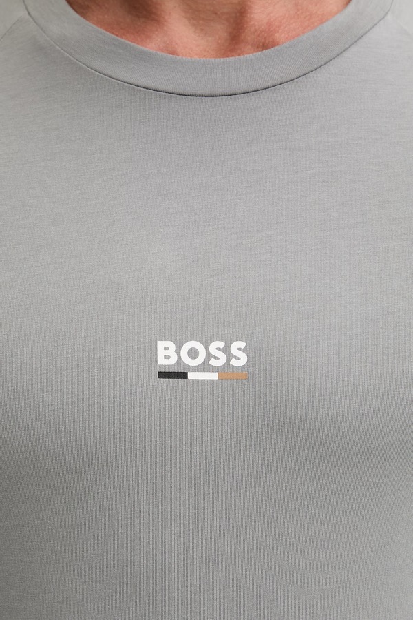 Футболка чоловіча BOSS T-Shirt RN Slim Fit колір сірий фото 4