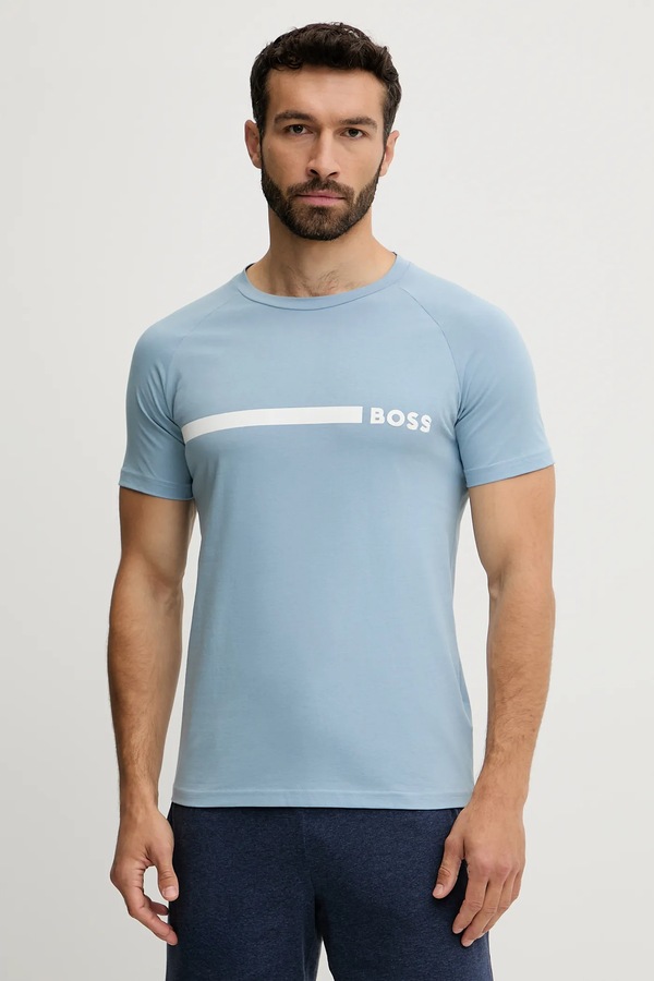 Футболка чоловіча BOSS T-Shirt RN Slim Fit колір блакитний