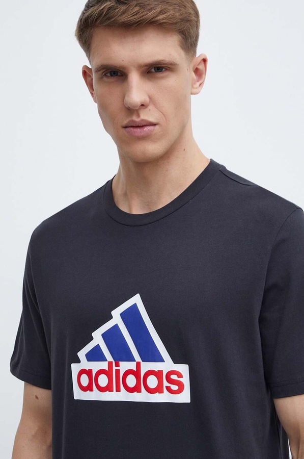 Бавовняна футболка adidas колір чорний