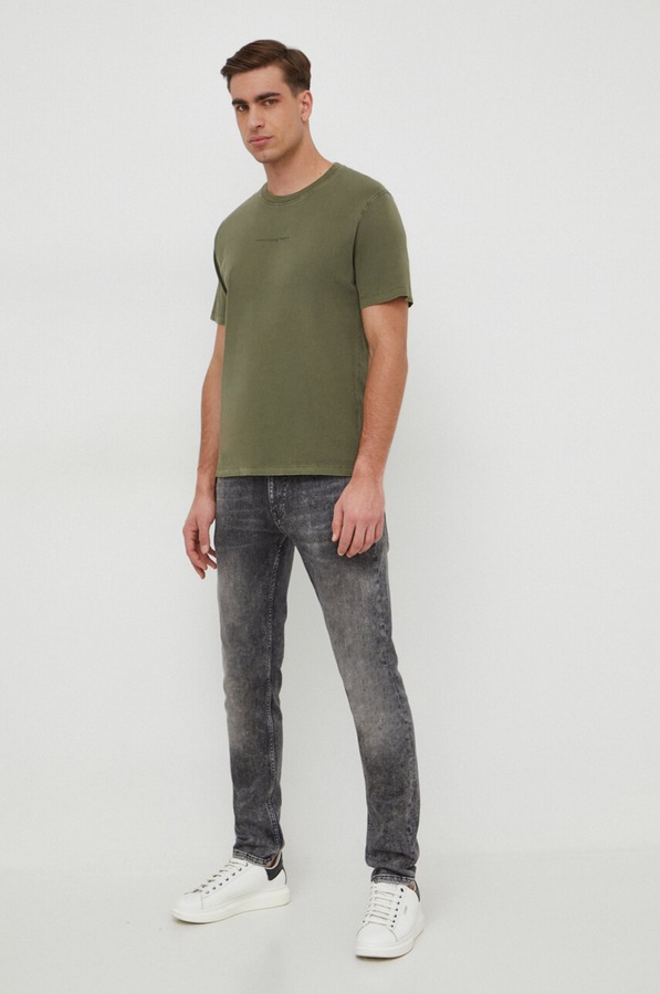 Бавовняна футболка Pepe Jeans Dave Tee колір зелений фото 2