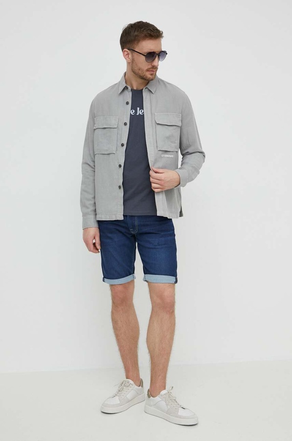 Бавовняна футболка Pepe Jeans CLIFTON колір сірий фото 2