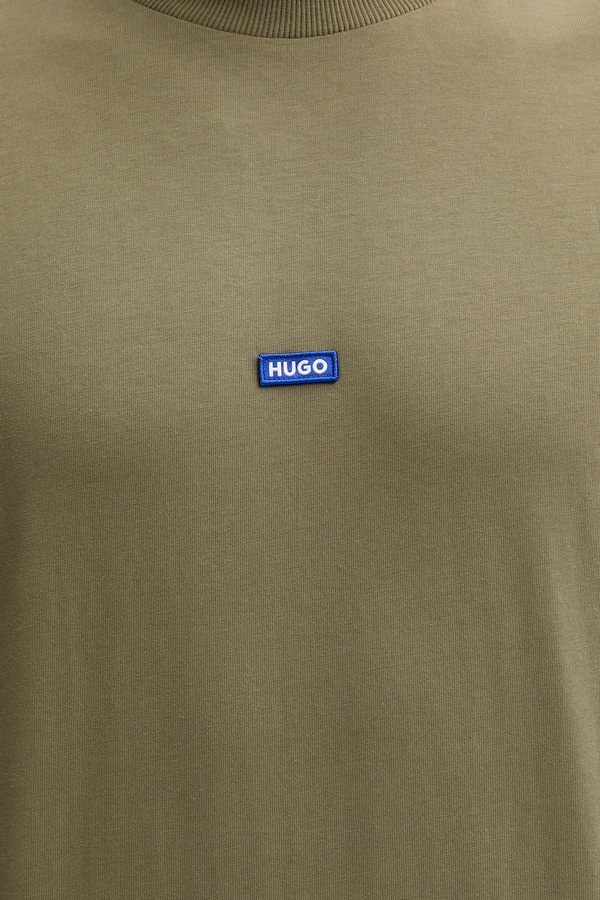 Футболка чоловіча бавовняна HUGO Blue Nieros колір зелений фото 4