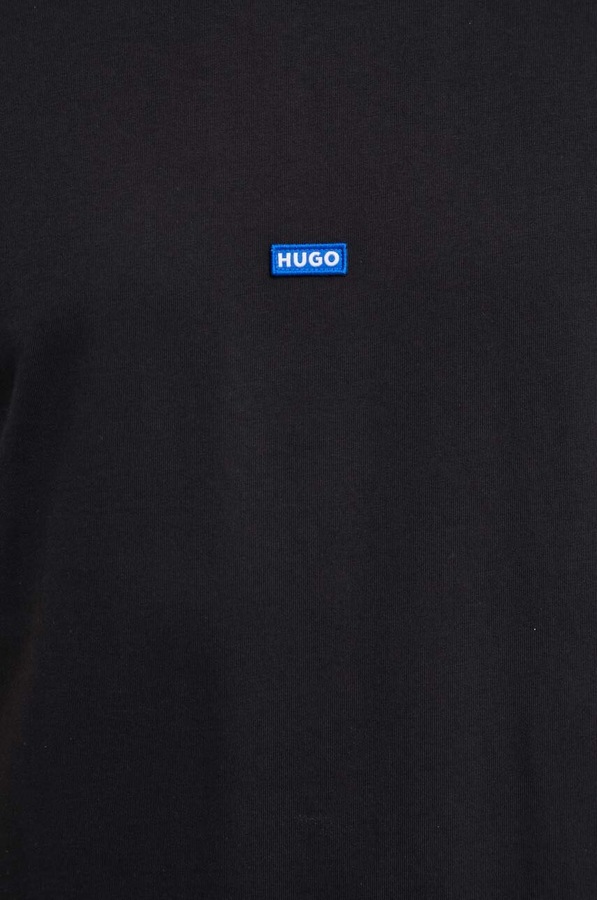 Футболка чоловіча бавовняна HUGO Blue Nieros колір чорний фото 4