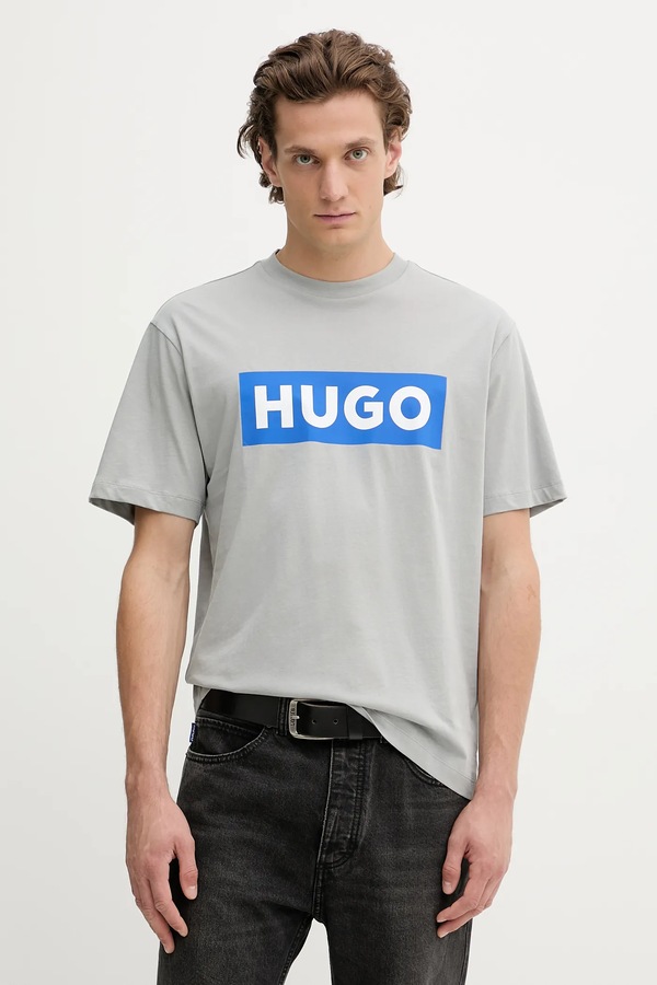 Бавовняна футболка HUGO Blue Nico колір чорний