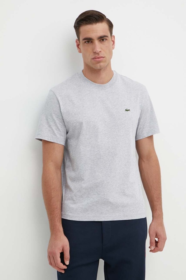 Футболка basic чоловіча бавовняна Lacoste колір сірий