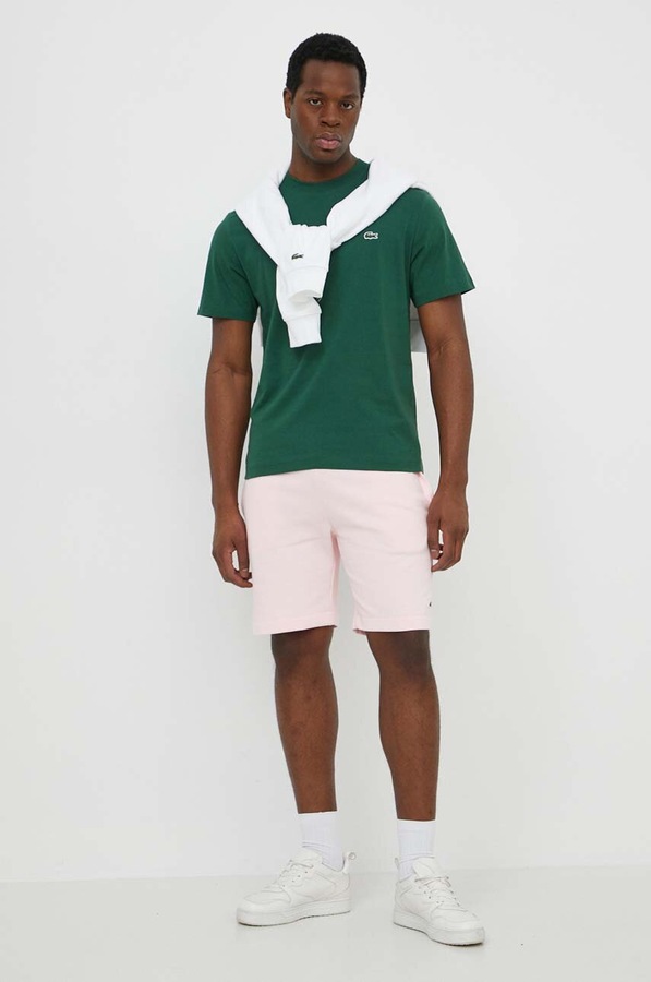 Футболка basic чоловіча бавовняна Lacoste колір зелений