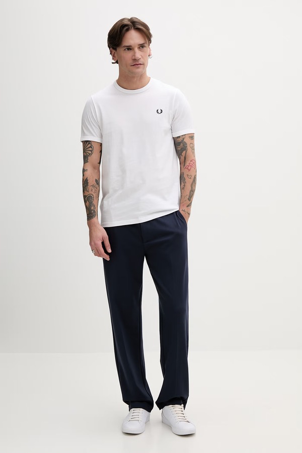 Хлопковая футболка Fred Perry Ringer T-Shirt цвет белый