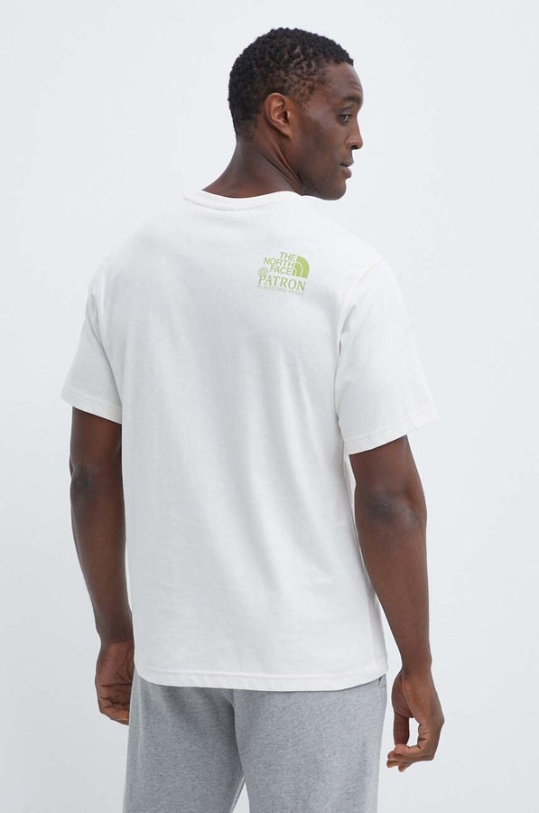 Бавовняна футболка The North Face Patron Plasticfree Peaks колір бежевий фото 3