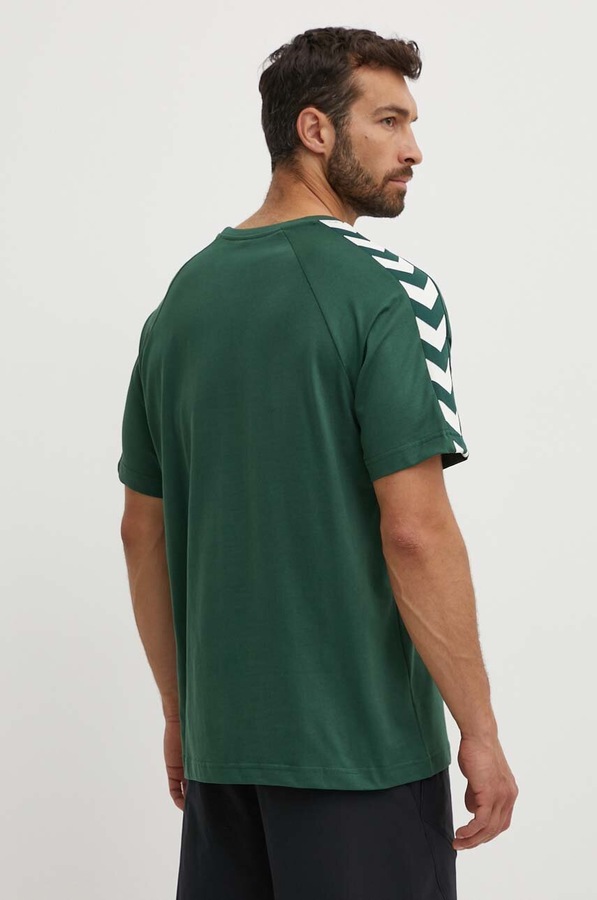 Футболка чоловіча бавовняна Hummel Archive Loose колір зелений фото 2