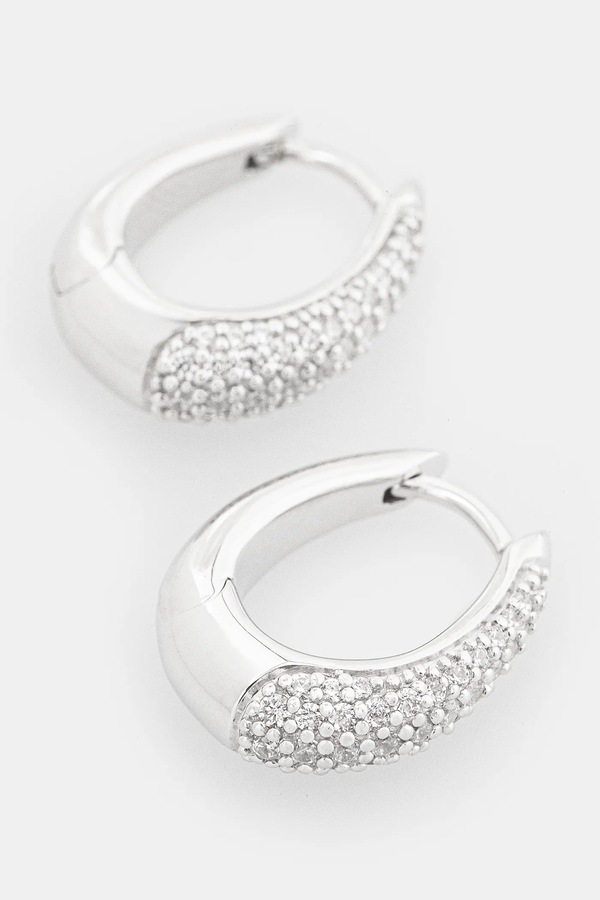 Срібні сережки Tom Wood Liz Hoops Pave фото 2