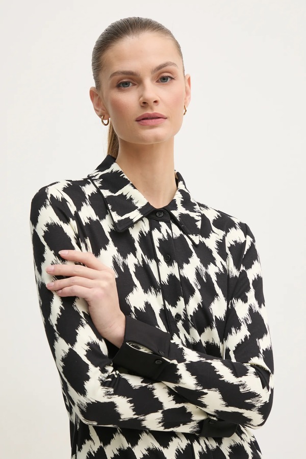 Сорочка DIANE VON FURSTENBERG колір чорний фото 4